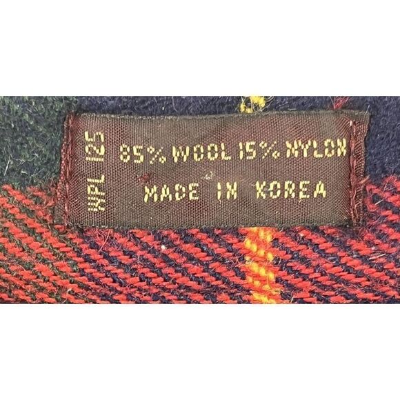 Vintage Chaps Ralph Lauren Mens Large Plaid Wool Shirt Elbow Patches Leather - Picture 4 of 15